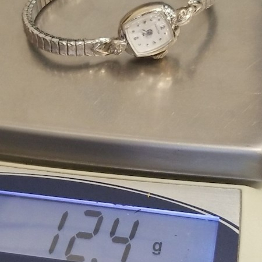 10K White Gold Hamilton Watch w/ Diamonds-Vintage! - Picture 7 of 7